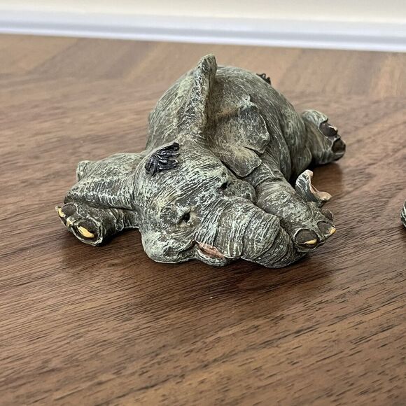 Baby Elephant Playful Collectors Resin Figurines VTG Edwin/ Ernest & Elden RARE - Picture 2 of 16